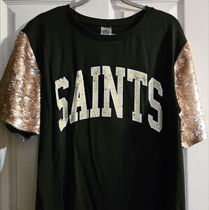 Women's New Orleans Saints Gameday Couture Black Glamazon Flip Sequin Sleeve XL